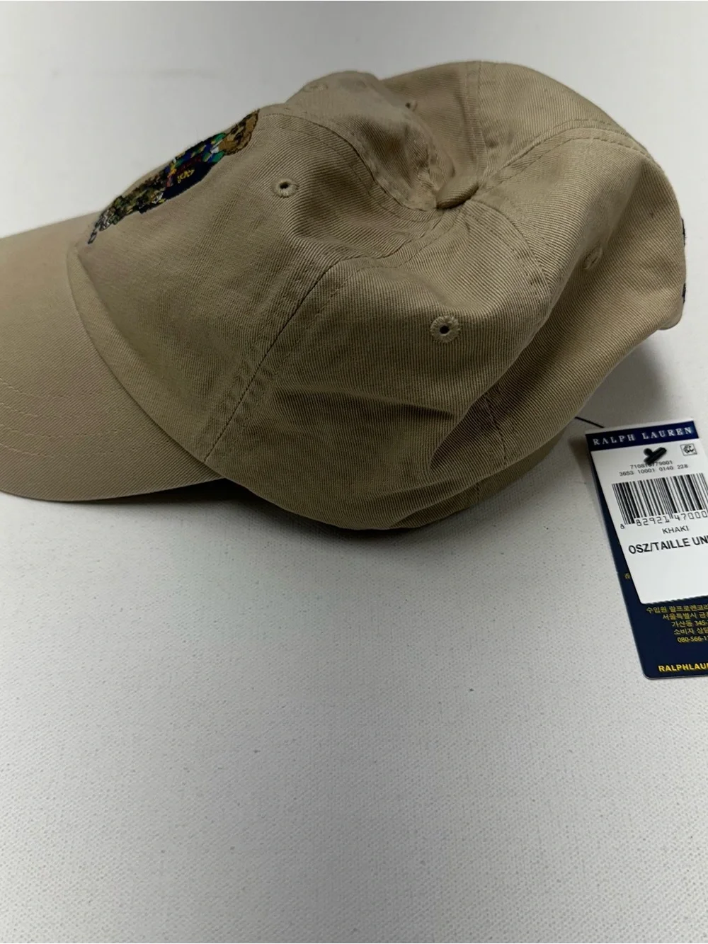 Polo Ralph Lauren Polo Bear Chino Ball Cap Leather Strap back Khaki